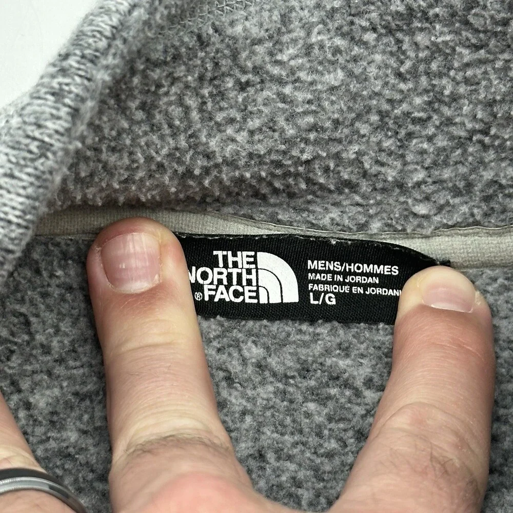 The North Face Gordon Lyons Mens Size Large Gray Fleece 1/4 Zip Pullover Sweater